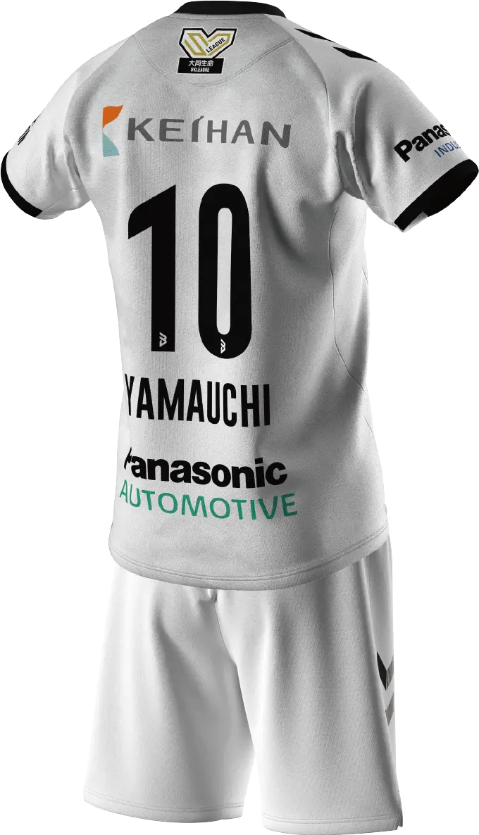 アウェイユニフォームの背面側
