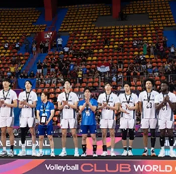Photo: Players standing on the podium