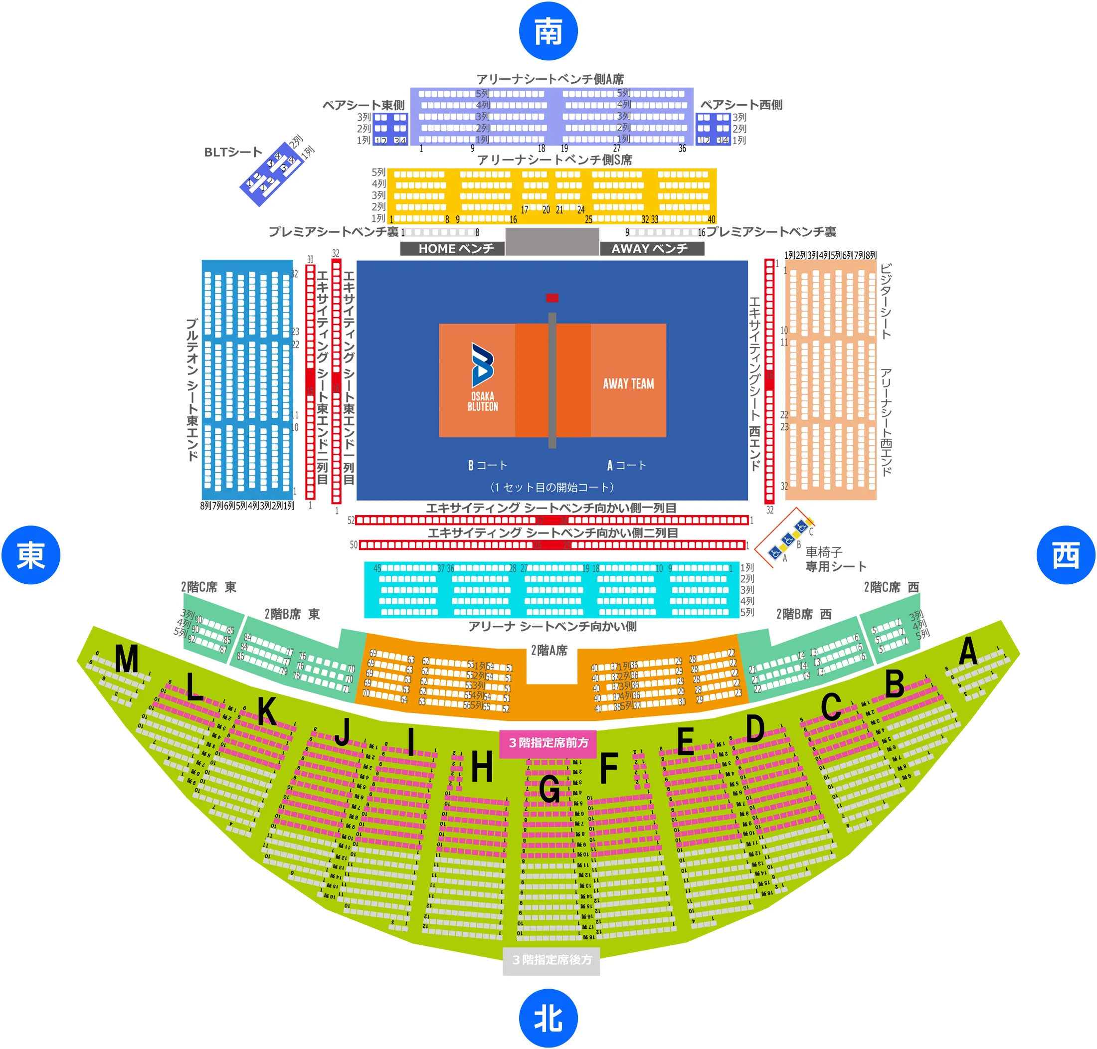 Mapa de asientos del recinto: Panasonic Arena