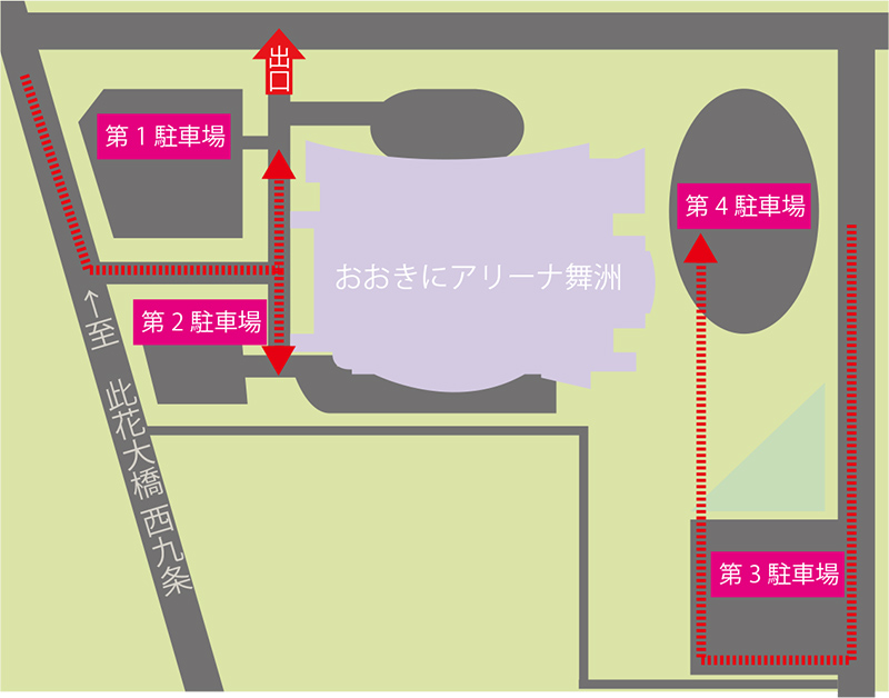 おおきにアリーナ舞洲の駐車場のご案内