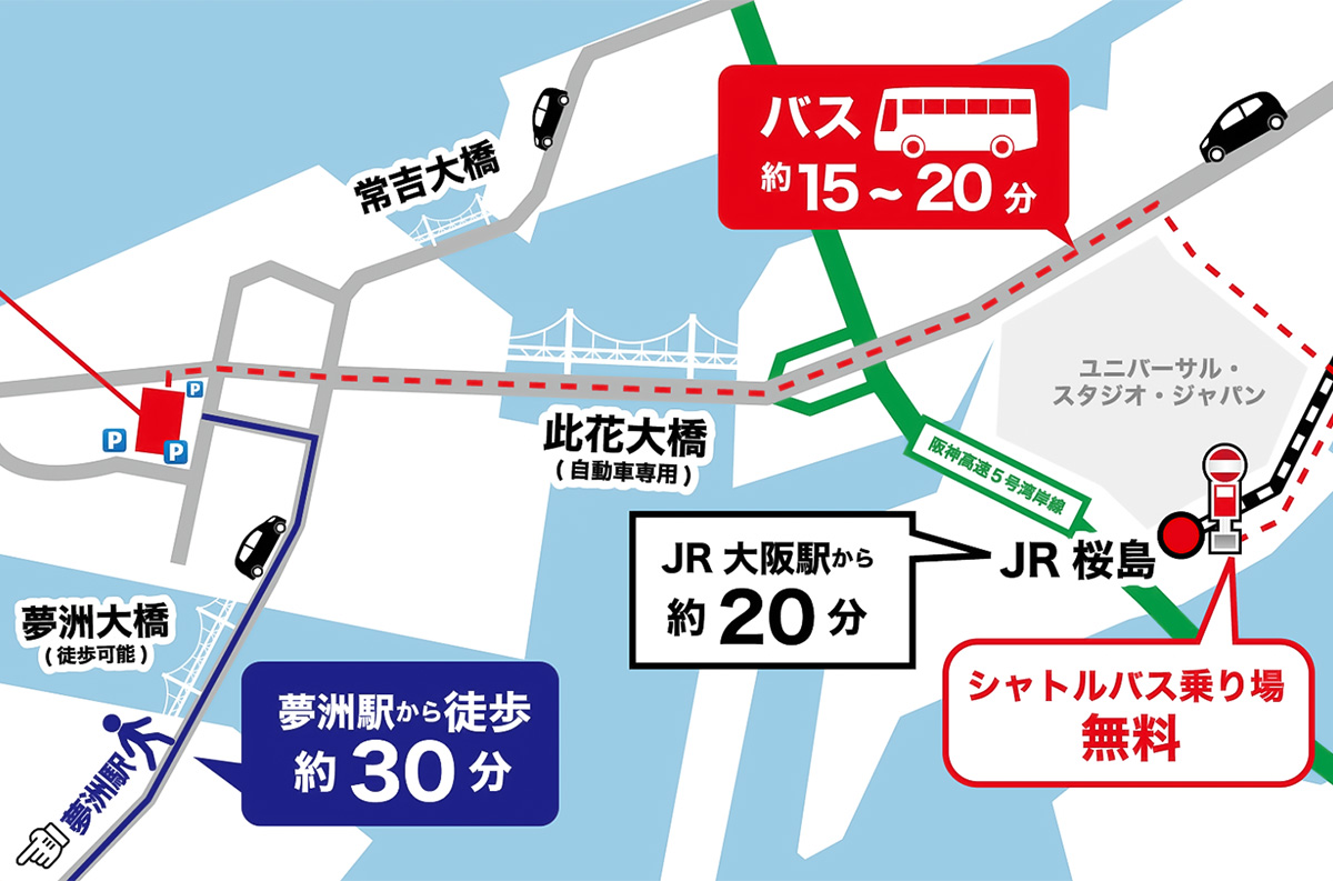 おおきにアリーナ舞洲の駐車場のご案内