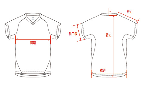 ユニフォーム採寸方法のイメージ画像