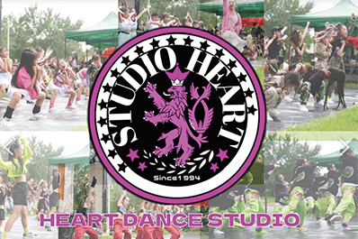 HEART CREWのロゴとパフォーマンスイメージ
