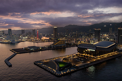 写真：GLION ARENA KOBE外観（夜）