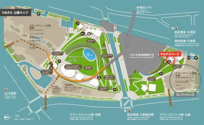 うめきた公園マップ