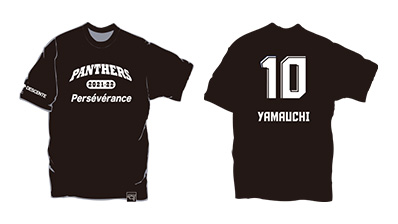 イラスト：デサントパンサーズスローガンTシャツにマーク加工した場合のイメージ