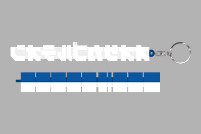 オオサカブルテオン2層ラバーキーホルダー（背面と上から見た図）のイメージ画像