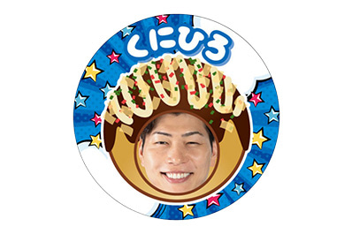 2025-26大阪ブルテオン ガチャ 選手たこ焼きフェイス缶バッチ(清水選手バージョン)