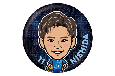 2025-26大阪ブルテオン ガチャの選手イラストLED型クリアチャーム（西田選手バージョン）