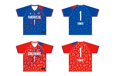 清水選手引退記念限定デザインTシャツ(パンサーズOBバージョンとゴリフレンズバージョン)