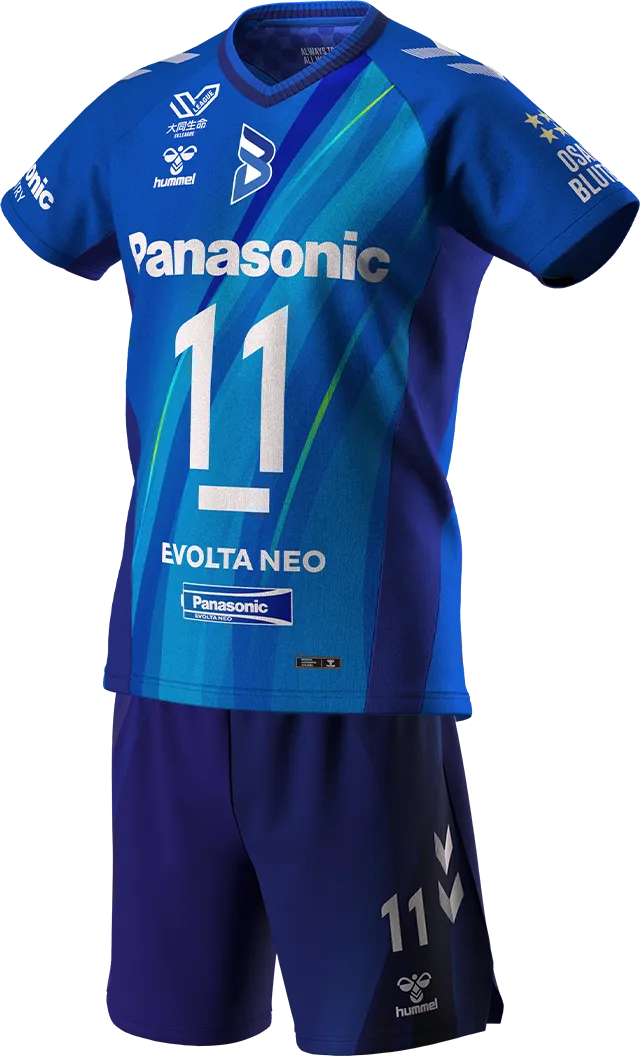 ホームユニフォームの前面側